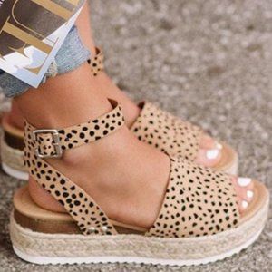Leopard Cheetah Espadrille Platform